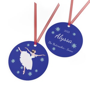 Personalized Snow Nutcracker Ornament, Snow Queen Nutcracker Ornament, Waltz of the Snowflakes Ballet Ornament