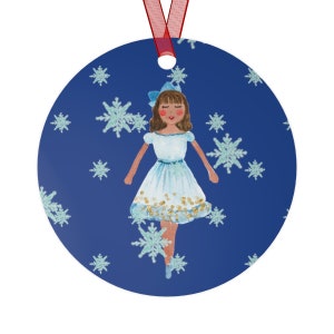 Personalized Clara Ballerina Metal Ornament, Nutcracker Ornament,  Clara, Marie, Snowflake, Land of the Sweets, Ballerina Gift
