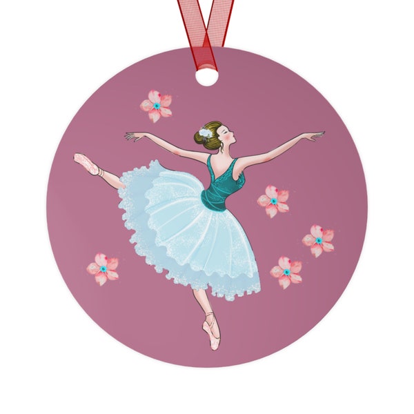 Personalized Nutcracker Ornament Waltz of the Flowers, Dew Drop, Blue Costume Ballerina Gift, Tag for Flower Bouquet, Performance Gift