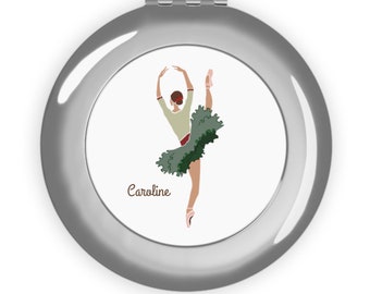 Personalized Makeup Travel Mirror, Ballet Makeup Mirror, compact mirror, Compact ballet design mirror, Jewels, Titania, Fairy, La Esmeralda