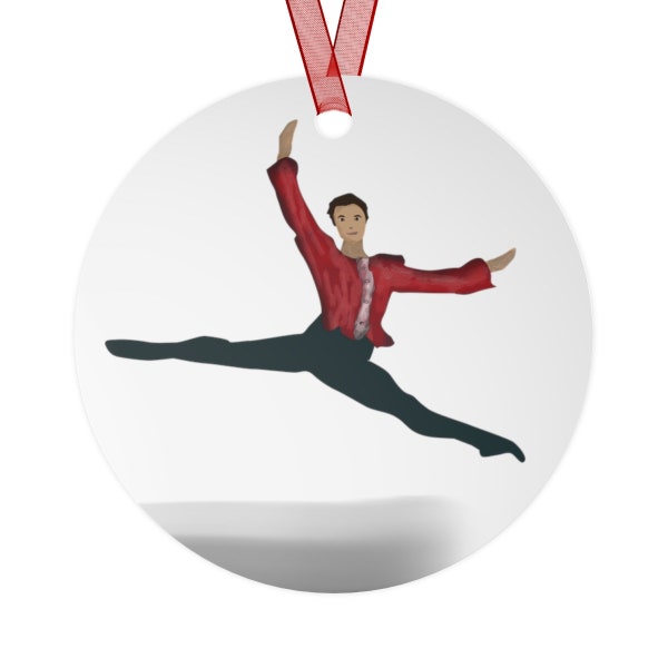 Personalized Nutcracker Ballet Ornament, Russian, Candy Canes, Cavalier, Personalize  Ornament, Male Ballet Dancer,  Ballet Dancer Ornament