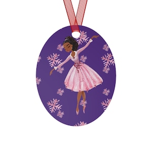 Personalized Dew Drop Fairy, Sugar Plum Fairy, Marzipan, Flowers, Land of the Sweets Ballerina Metal Ornament, Nutcracker Ornament
