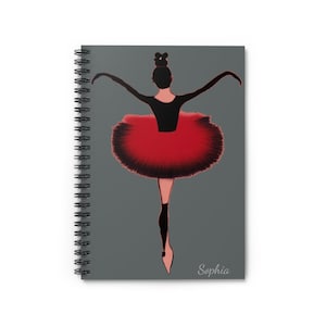 Personalized Notebook Journal, Ballerina Journal, Ballet Journal, Performance Notes, Spiral Notebook, Lined Pages, Ballet Notebook