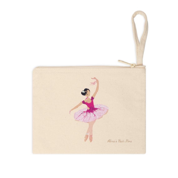 Personalized Ballet Design Cotton Zipper Pouch, Ballet Hair