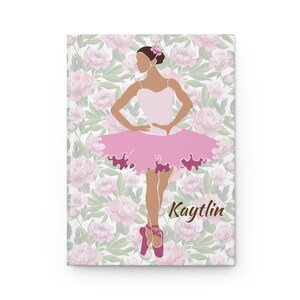 Personalized Ballet Journal, Summer Intensive Journal, Class Journal, Hardcover Journal Matte, Peony Ballet Design, Valentine&#39;s Day gift