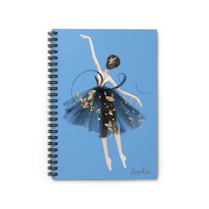 Ballerina Notebook, Ballet Journal, Personalize it, Class notes, Performance Notes, Spiral Notebook, Lined Pages