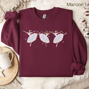 Nutcracker Ballet Waltz of the Snowflakes Crewneck, Cozy Sweatshirt for Dance Lovers and Ballerinas, Ballet Warmup, Diverse Dancers, Holiday