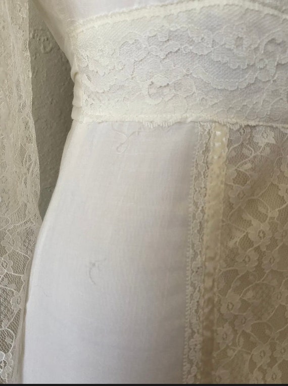 Vintage 1970s White Lace Boho Dress Prairie Bridal - image 8