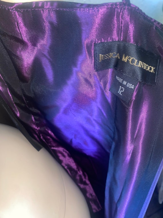 Vintage 90s Jessica McClintock Purple Satin Party… - image 7