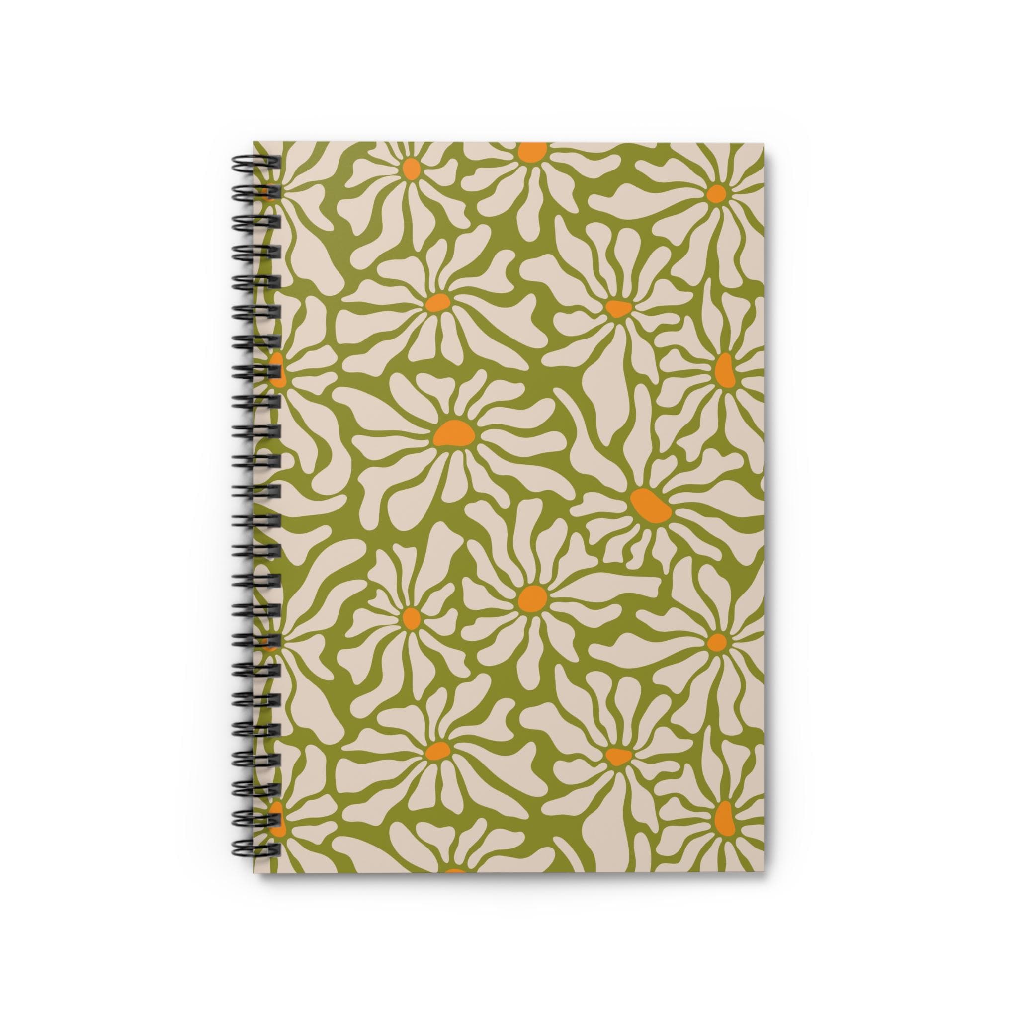Retro Flower Power Spiral Notebook Ruled Lined - Etsy