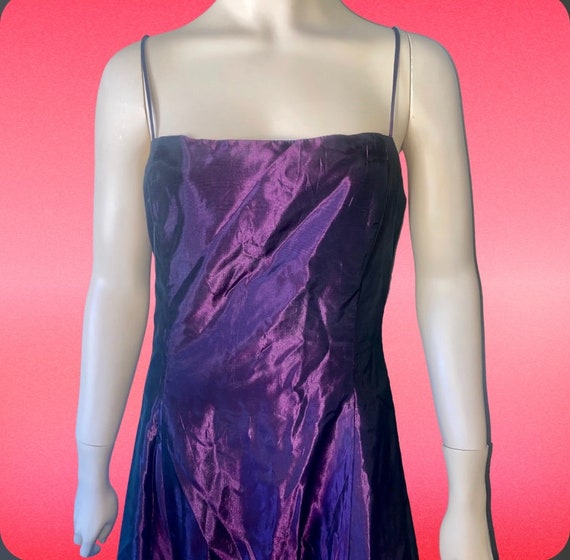 Vintage 90s Jessica McClintock Purple Satin Party… - image 3