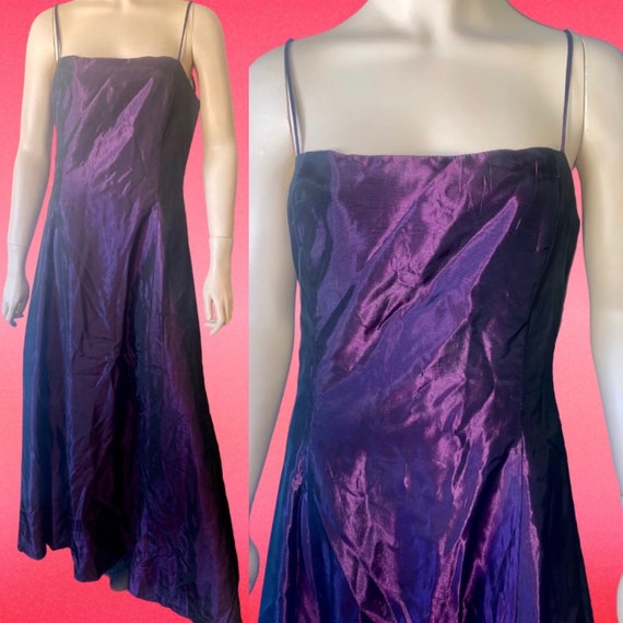 Vintage 90s Jessica McClintock Purple Satin Party… - image 1