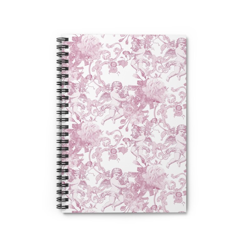 Victorian Pink Cherub Floral Spiral Notebook Ruled Line - Etsy