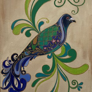 Pigeon canvas painting, pigeon painting, Original Acrylic bird paintings on Canvas, Wall decor for any room