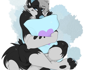 YCH Pillow hug furry fursona