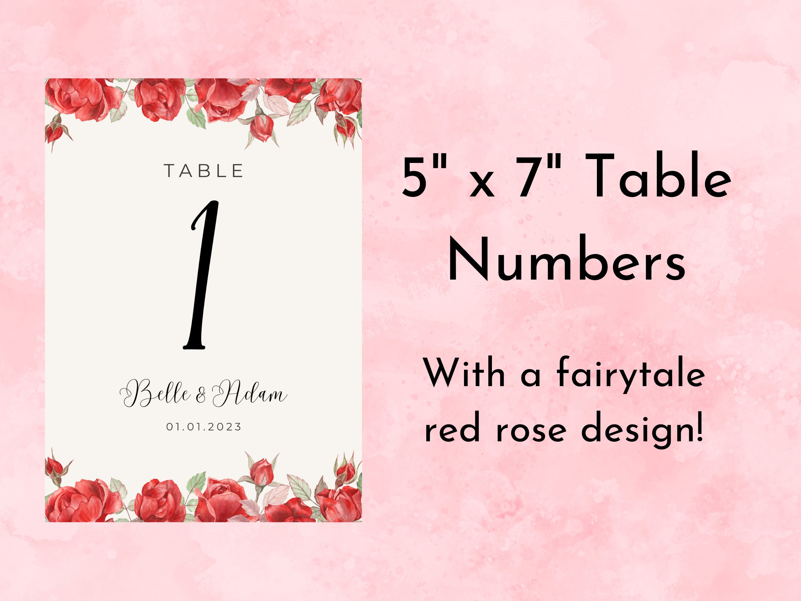 Editable Table Number Beauty and the Beast Fairytale Wedding - Etsy