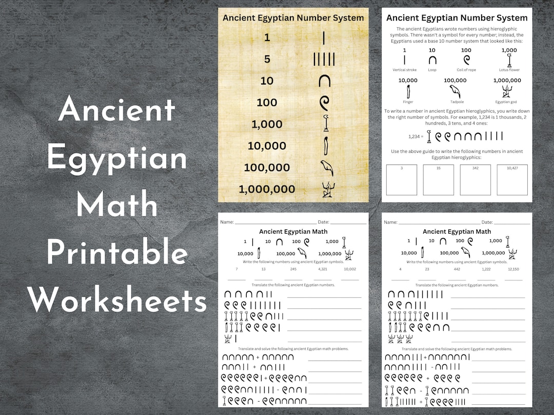 Ancient Egyptian Math Printable Worksheet Kids Ancient Egypt School Activity Homeschool Teacher