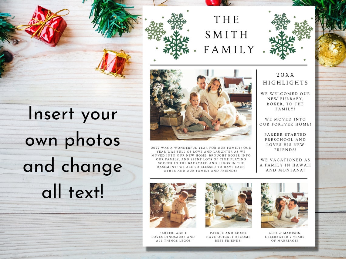 Editable Year in Review Christmas Card Template Merry Etsy Editable Year in Review Christmas Card Template Merry Etsy