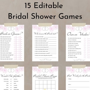 Editable Bridal Shower Games | Fairytale Princess Fireworks Bridal Shower | 15 Games + Recipe Card Printable Template | Digital Download