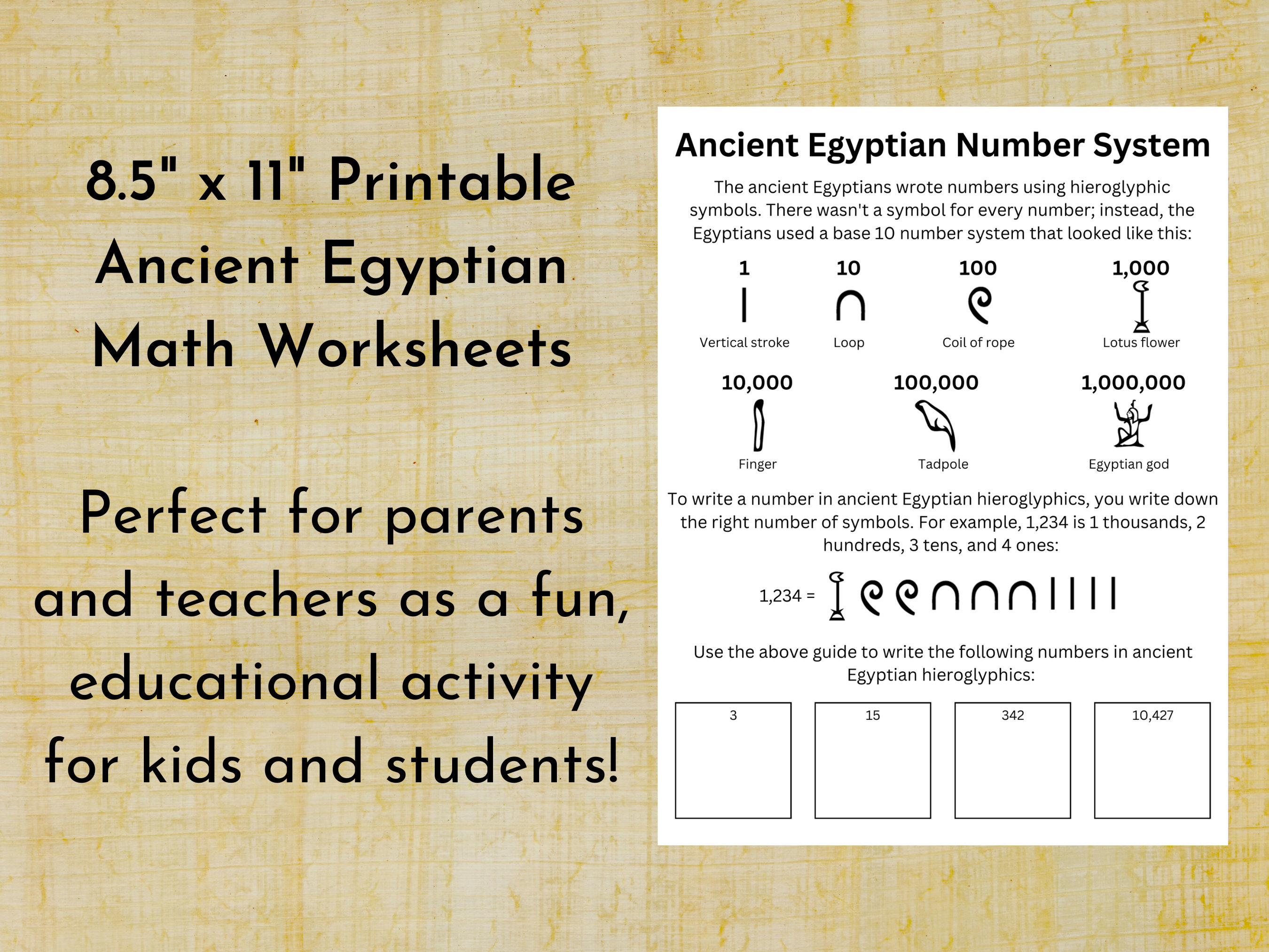 Ancient Egyptian Math Printable Worksheet Kids Ancient Egypt School