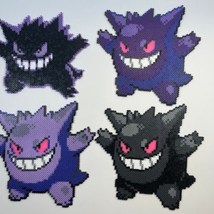 Mega Shiny Gengar Kandi Perler Pokemon Wall Art Pikachu Ghost Halloween Go