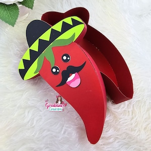 Hot Red Pepper/ Chile Pepper Box Digital File /Svg- Silhouette Studio