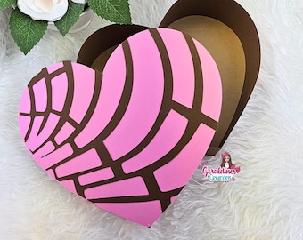 Heart Concha/ Pan Dulce Box Digital File /Svg- Silhouette Studio