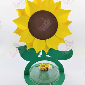 Porta-doces de girassol/cúpula digital Cricut SVG-Silhouette Studio