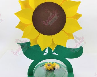 Sunflower Candy Holder/Dome Digital Cricut SVG-Silhouette Studio