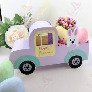 Studio di sagoma SVG digitale camion di Pasqua
