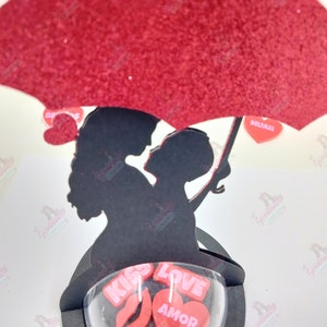 Pareja de San Valentín Silueta Candy Holder/Dome Digital Cricut SVG-Silhouette Studio