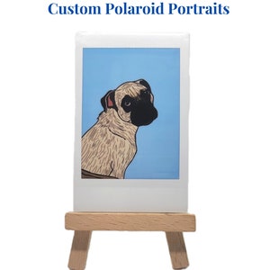 Custom Polaroid Portrait Print | Cute Cartoon-Style Instax Art of Your Favorite Furry Friend or Loved One | Personalized Gift
