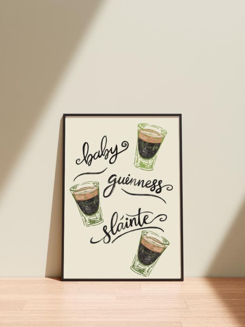 Póster de Baby Guinness Shot - Impresión artística irlandesa imagen 2