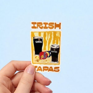 Irländsk tapas-klistermärke: Guinness & Tayto Art-klistermärke. Vinyl Sticker