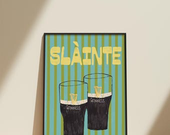 Sláinte Irish Greeting Guinness Art Print - Poster