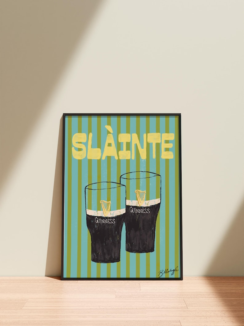 Sláinte Irish Greeting Guinness Art Print - Poster image 1