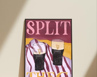 Split the G - Irish Guinness Art Print