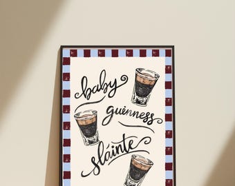 Póster de Baby Guinness Shot - Impresión artística irlandesa
