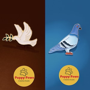 Pigeon Lover - Peace Dove Enamel Pin – Cute Cartoon Metal Brooch for Jacket, Bag, or Hat – Unisex Lapel Pin Badge – Bird Lover Gift