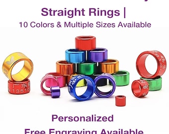 Personalized 100pcs 8mm Plastic Pigeon Bands Rings, Foot Round Tag