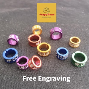 Custom Bird Leg Bands for Pet Birds – Mynah, Bulbul, Cockatiel, Thrush, Magpie, Grosbeak, Finch, Budgie, Conure, Parrot Ring- Free Engraving