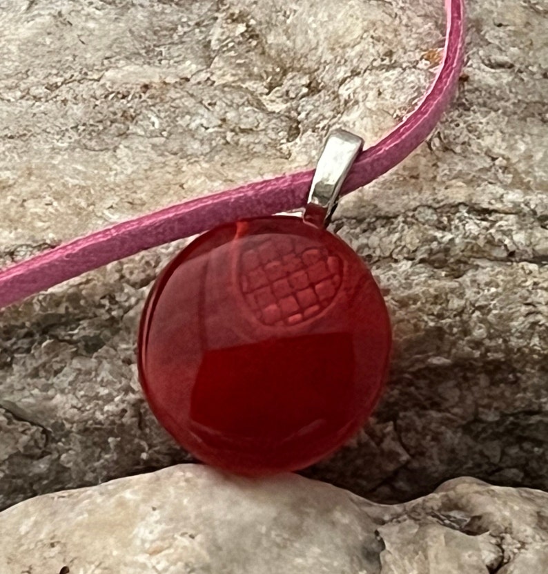 Transparent Orange Pendant, Handmade Glass Pendant, Orange Necklace