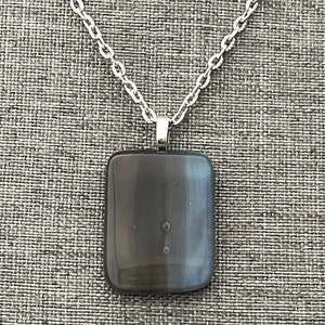 Fused Glass Pendant, Blue Fused Glass Pendant, Blue Pattern Pendant, Blue Necklace, Gift for Mom, Handmade Pendant, 2