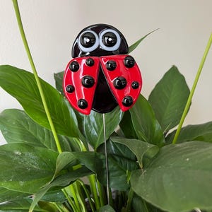 Estaca de mariquita de vidrio fundido, decoración de jardín, regalo de inauguración de la casa, decoración del hogar, regalo de inauguración de la casa, regalo de jardinería, regalo para mamá, 847