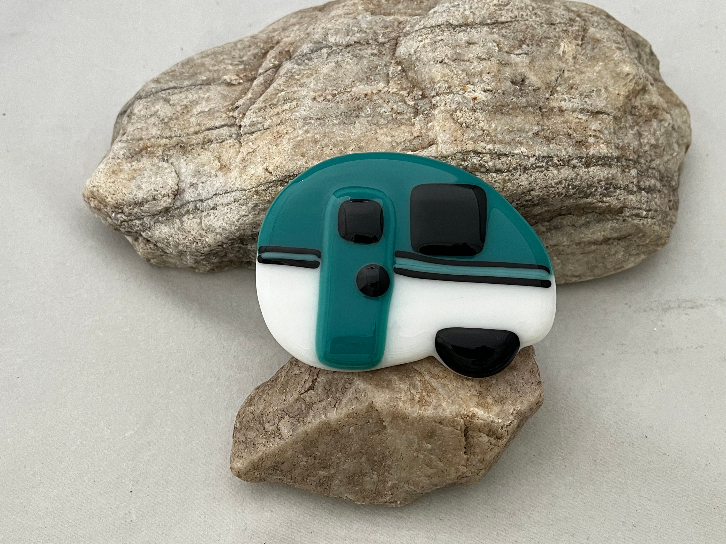 Camper Fused Glass Refrigerator Camper Trailer