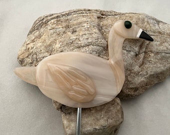 Estaca para planta de flamingo, flamingo de jardim, flamingo em vaso de flores, decoração de jardim, estaca para vaso de flamingo, flamingo de vidro fundido, presentes artesanais, 780