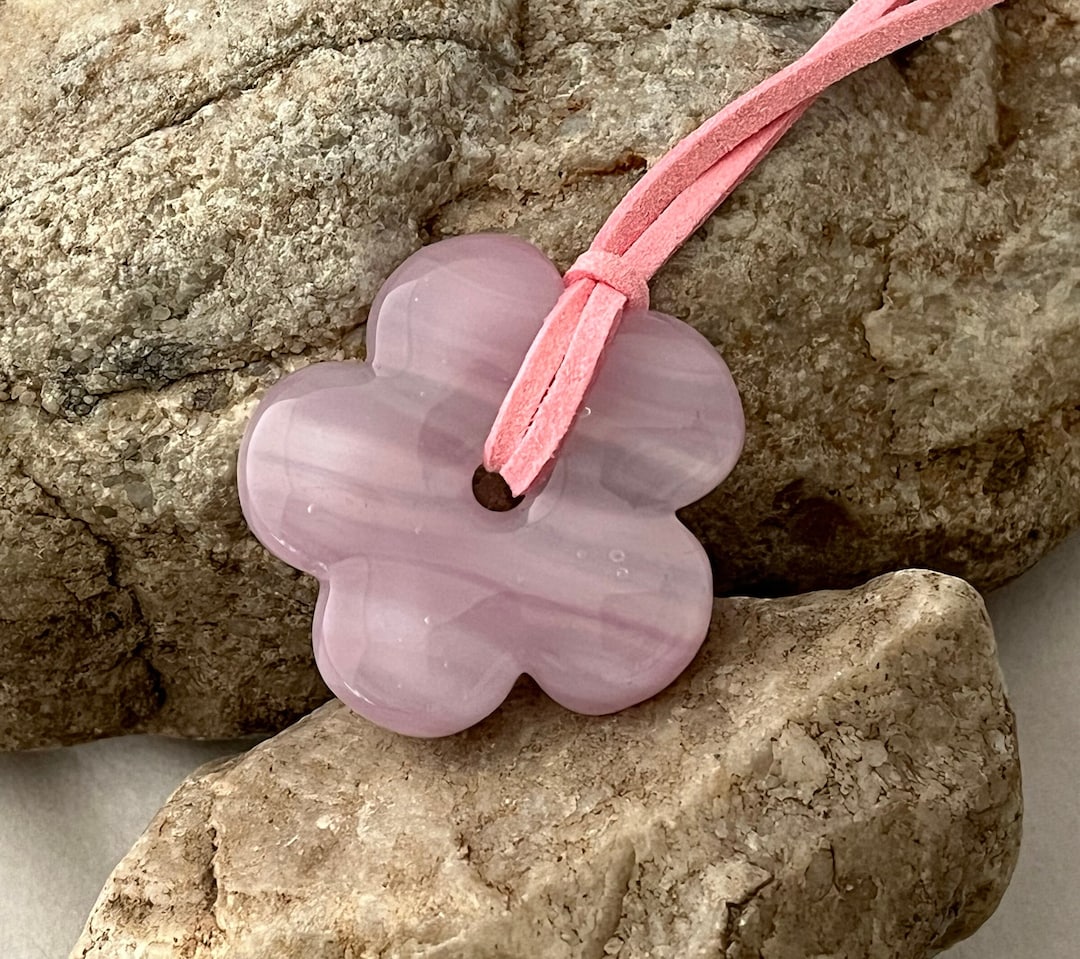 Pink Flower Pendant, Pink Flower Necklace, Pink Necklace, Pink Pendant