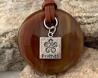 Brown Pendant, Fused Glass Pendant, Round Pendant, Chunky Pendant, Handmade Pendant, Brown Round Pendant, Christmas Gift, 1214