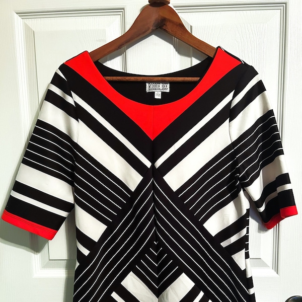 Robbie Bee Multicolored Striped Shift Dress - Size Large