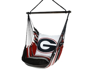 Georgia Bulldogs Hanging Chair Swing, University of Georgia Gift, UGA swing chair, Bulldogs Licensed Collegiate Product, UGA, Georgia Logo